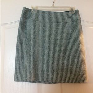 Ann Taylor LOFT Teal Tweed Pencil Skirt